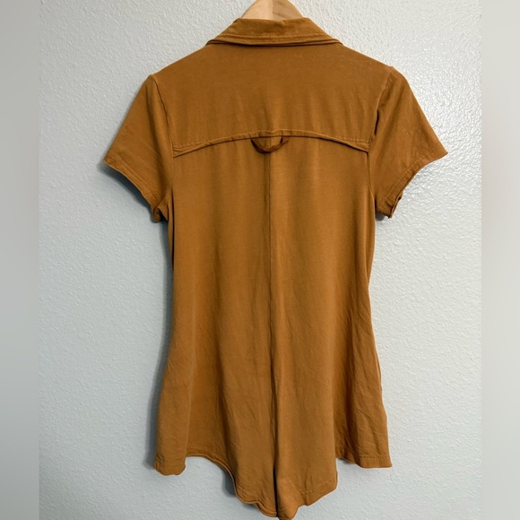 Free People Movement Short-Sleeve Romper Front Buttons - Picture 7 of 7